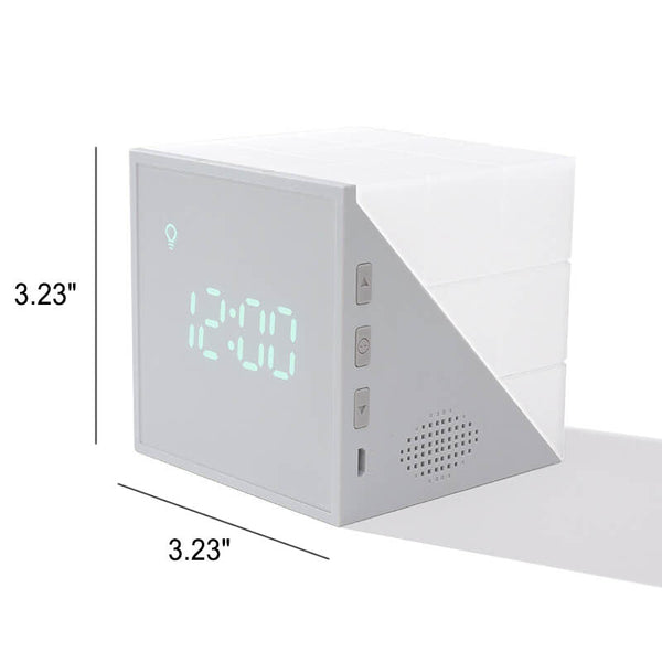 Moderne Kubus LED Wekker – Instelbare Helderheid, Digitaal Display & Stijlvolle Woondecoratie