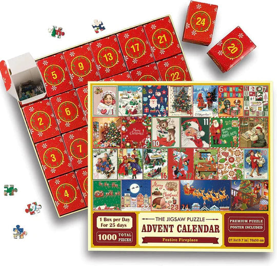 Puzzel Adventskalender 2025 – 1008 Stukjes | 24 Dagen Plezier
