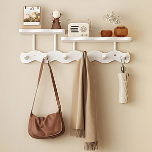 Wandkapstok met Plank – Houten Kapstok voor Entree & Woonkamer