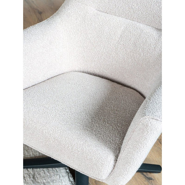 Loungefauteuil NordicTurn – Bouclé Naturel met 360° Draaivoet