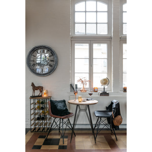 J-Line Set van 2 Eetkamerstoelen Loft – Kunstleer & Metaal – Zwart