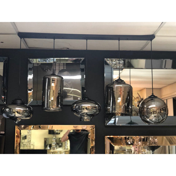 Ava Hanglamp – Smoke Glas – 5-Licht Mix – Industrieel Design