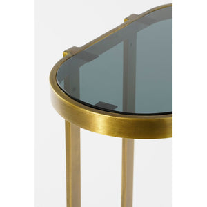 Set van 2 Bijzettafels – Glas & Goud Metaal – Luxe Ronde Vormen