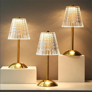 Gouden Kristallen Tafellamp – Elegante Woonverlichting met Sprankelend Design
