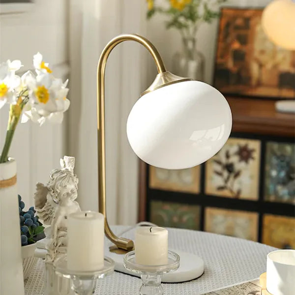 Elegante Glazen Tafellamp met Warm Licht – Modern Rond Design voor Woonkamer & Slaapkamer