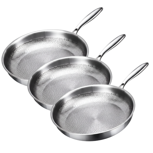 Premium Titanium Pannenset 3-delig – Geschikt voor inductie & Natuurlijk Antiaanbak – 3 Pannen