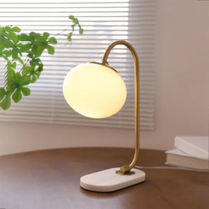 Elegante Glazen Tafellamp met Warm Licht – Modern Rond Design voor Woonkamer & Slaapkamer