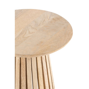 J-Line Bijzettafel Vincent Ø40 cm – Naturel Hout – Sculpturaal Design Klein Formaat