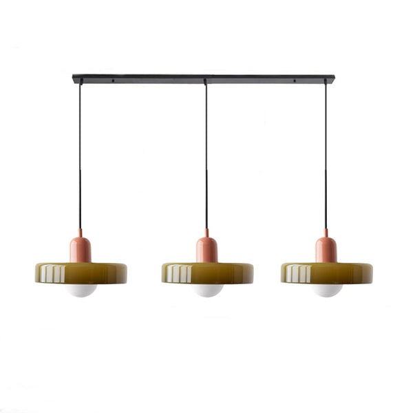 TrioGlow Hanglamp – Stijlvolle Drie Gekleurde Glazen Kappen voor Moderne Verlichting