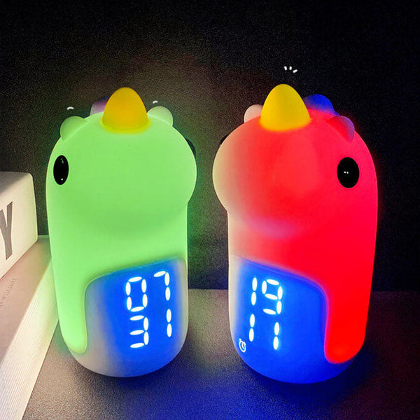 Schattige Eenhoorn LED Wekker & Nachtlampje – Compact, USB-Aangedreven Decoratieve Lamp