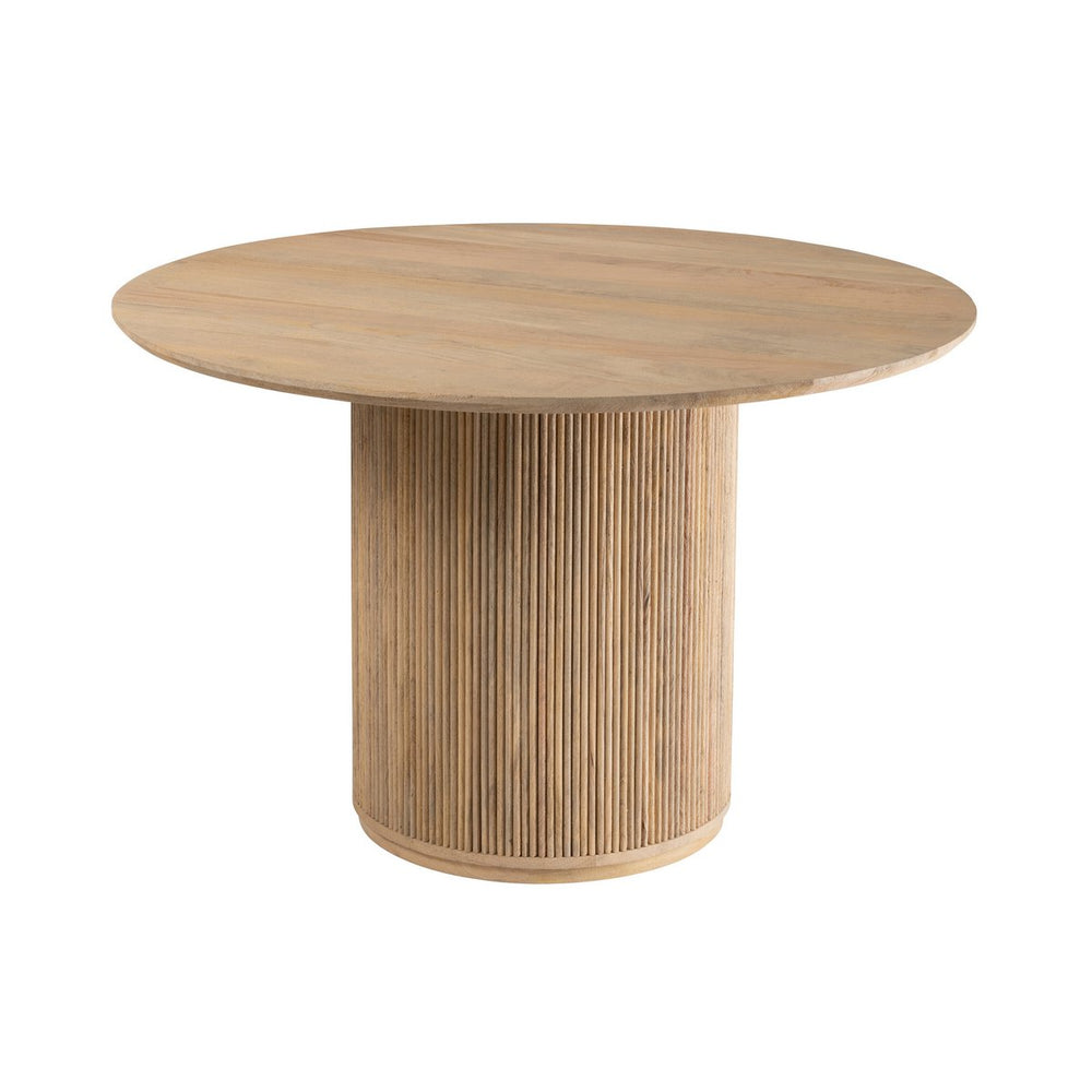 J-Line Eettafel Vincent Ø120 cm – Rond Naturel Mangohout – Sculpturaal Design
