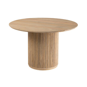 J-Line Eettafel Vincent Ø120 cm – Rond Naturel Mangohout – Sculpturaal Design