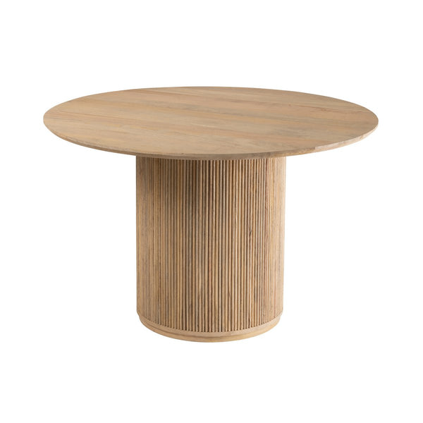 J-Line Eettafel Vincent Ø120 cm – Rond Naturel Mangohout – Sculpturaal Design