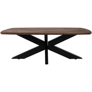 Salontafel ForgeWood – Espresso Mangohout 120×55 cm met Zwarte Kruispoot