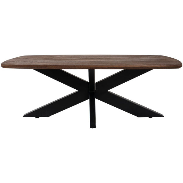 Salontafel ForgeWood – Espresso Mangohout 120×55 cm met Zwarte Kruispoot