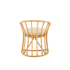 J-Line rotan stoel met kussen – natuurlijk bruin – 60x61x70 cm