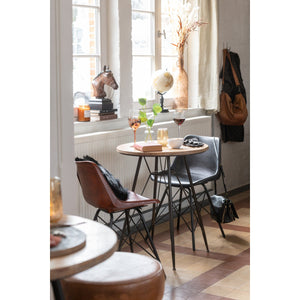 J-Line Set van 2 Eetkamerstoelen Loft – Kunstleer & Metaal – Zwart
