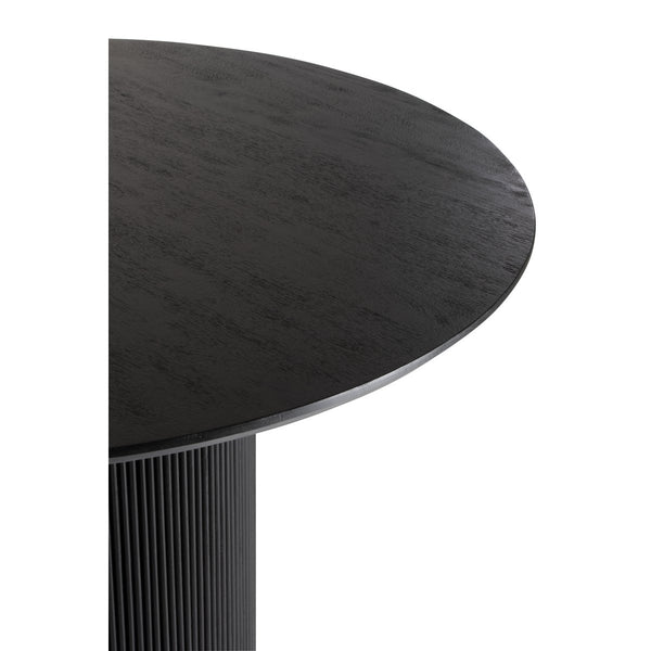 J-Line Eettafel Vincent Ø120 cm – Rond Zwart Mangohout – Modern Sculpturaal Design
