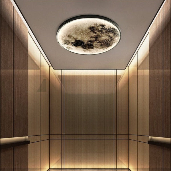3D LED Maan Wandlamp Zwart  Moderne Plafond- en Wandverlichting voor Interieur