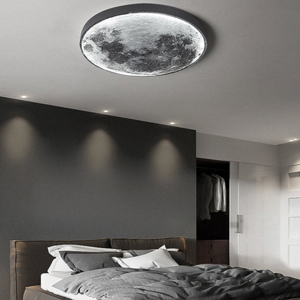 3D LED Maan Wandlamp Zwart  Moderne Plafond- en Wandverlichting voor Interieur