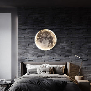 3D LED Maan Wandlamp Zwart  Moderne Plafond- en Wandverlichting voor Interieur