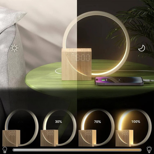 Slimme Touch Bedlamp met Wekker – Instelbaar LED Licht voor Moderne Slaapkamers