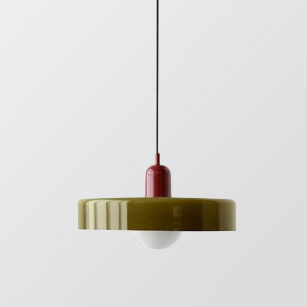 Moderne Art Deco Glazen Hanglamp – Kleurrijke Halo Plafondlamp