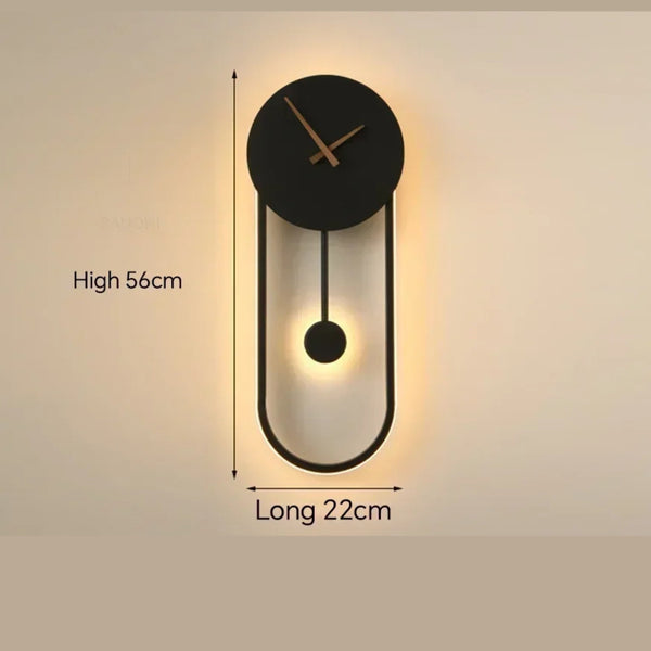Moderne LED-Wandklok Lamp voor Stijlvolle Woondecoratie