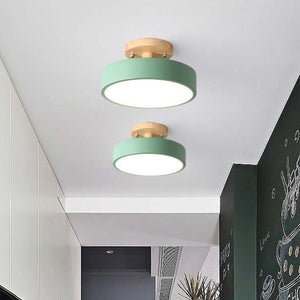 Moderne Houten LED Plafondlamp – Natuurlijk Warm Licht voor Woon- en Eetkamer