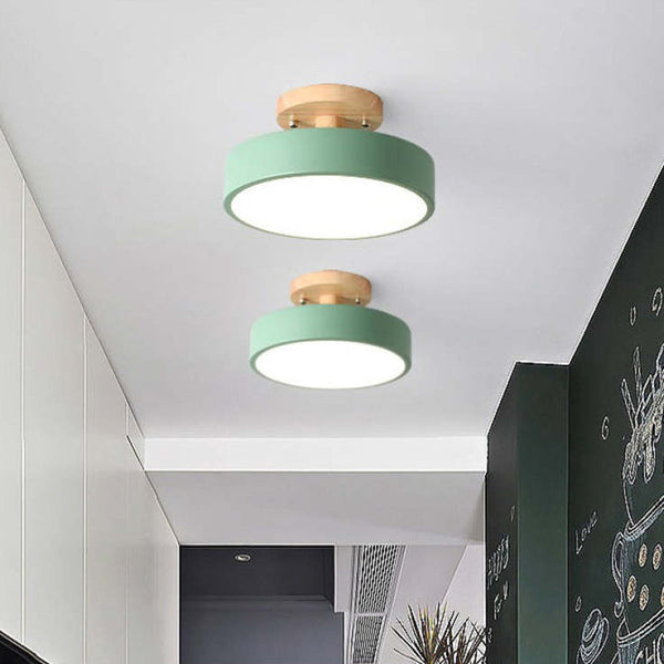 Moderne Houten LED Plafondlamp – Natuurlijk Warm Licht voor Woon- en Eetkamer