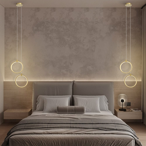 Elegante Hanglamp van Goudmessing | 2-Ring Plafondlamp voor Moderne Interieurs
