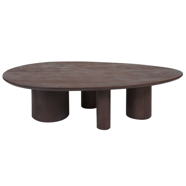Salontafel Amir – Ovaal Mangohout – Espresso – 140x80 cm – Uniek Design