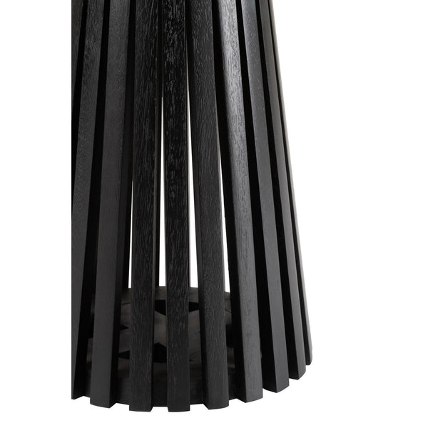 J-Line Bijzettafel Vincent – Rond Hout – Zwart – Sculpturaal Design Ø40 cm