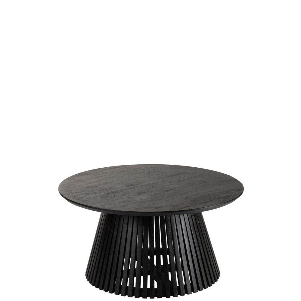 J-Line Salontafel Vincent Ø80 cm – Zwart Mangohout – Sculpturaal Design