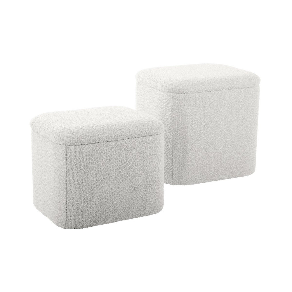 Poefset met Opbergruimte | Stijlvolle Bouclé Hocker voor Woonkamer