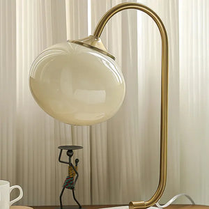 Elegante Glazen Tafellamp met Warm Licht – Modern Rond Design voor Woonkamer & Slaapkamer