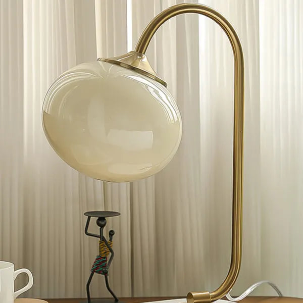 Elegante Glazen Tafellamp met Warm Licht – Modern Rond Design voor Woonkamer & Slaapkamer