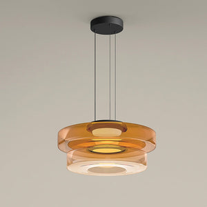 Gelaagde Glas Hanglamp – Modern Halo Ontwerp voor Stijlvolle Interieurs