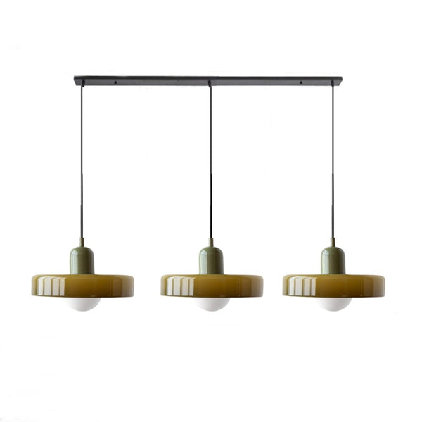 TrioGlow Hanglamp – Stijlvolle Drie Gekleurde Glazen Kappen voor Moderne Verlichting