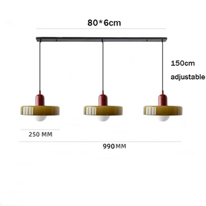TrioGlow Hanglamp – Stijlvolle Drie Gekleurde Glazen Kappen voor Moderne Verlichting