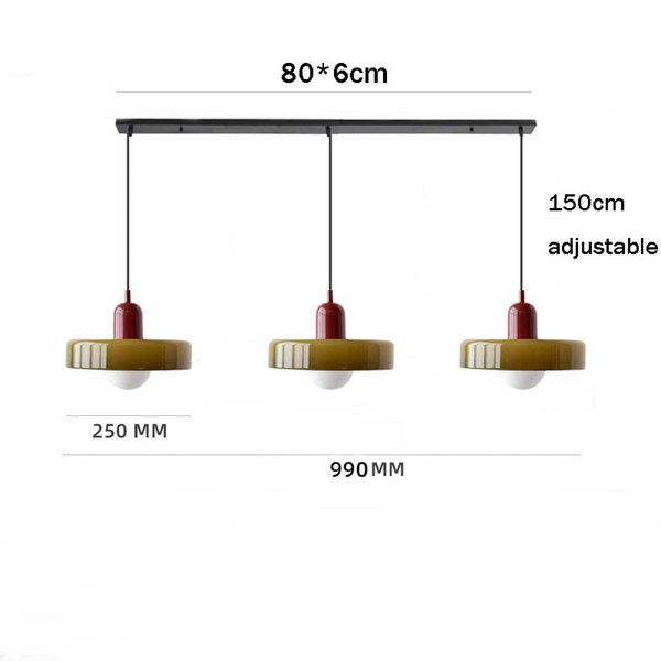TrioGlow Hanglamp – Stijlvolle Drie Gekleurde Glazen Kappen voor Moderne Verlichting