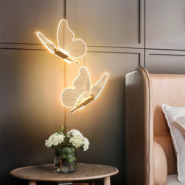 Elegante Pendellamp in Vlindervorm – LED Plafondlamp voor Warme Sfeerverlichting