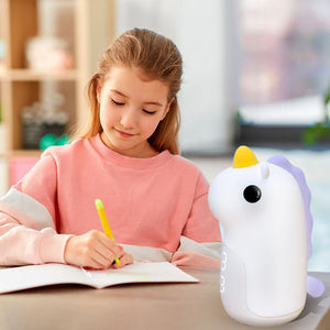 Schattige Eenhoorn LED Wekker & Nachtlampje – Compact, USB-Aangedreven Decoratieve Lamp