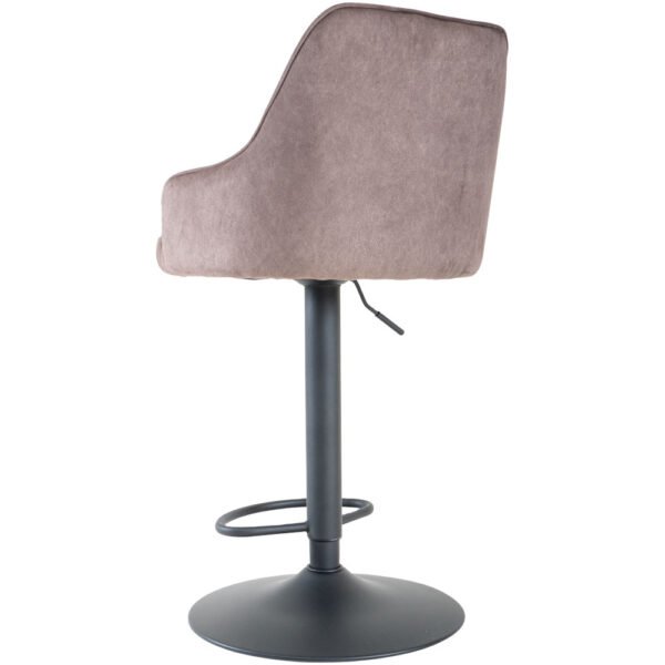 Barkruk CurveLift – Velvet Taupe met Draaivoet en Verstelbare Hoogte