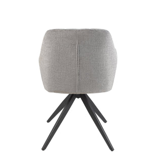 J-Line Eetkamerstoel Louna – Comfortabele Grijze Stoel van Metaal & Acryl – Modern Design