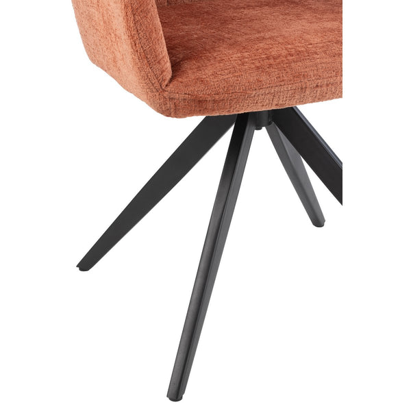J-Line Stoel Louna Oranje – Ijzer & Acryl – Moderne Eetkamerstoel met Comfort