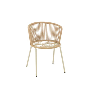 J-Line Toa Eetkamerstoel – Metaal & Koord – Beige – Comfort & Design