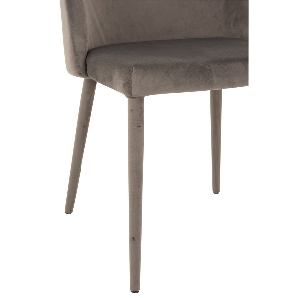 J-Line Stoel Charlotte Grijs – Textiel & Metaal – Elegante Eetkamerstoel met Comfort