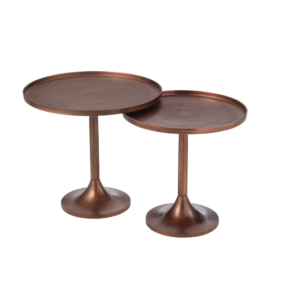 J-Line Set Tafels Aluminium Brons – Luxe Duo Bijzettafels met Vintage Look