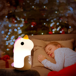 Schattige Eenhoorn LED Wekker & Nachtlampje – Compact, USB-Aangedreven Decoratieve Lamp